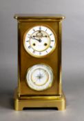 LATE 19TH CENTURY FRENCH FOUR GLASS LIBRARY CLOCK BAROMETER BY ROBIN, PARIS, the moulded brass