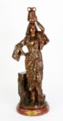 GASTON LEROUX (1854 – 1942), BRONZE FIGURE ‘Rebecca’, signed, 29” (73.6cm) high, revolving on