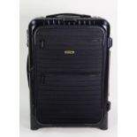 RIMOWA, GERMAN, BLACK PLASTIC CABIN BAG, with traditional ribbed decoration, zip fastening, with two