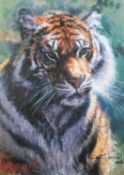 ROLF HARRIS (b.1930) ARTIST SIGNED LIMITED EDITION COLOUR PRINT ON CANVAS ‘Tiger in the Sun’ (83/