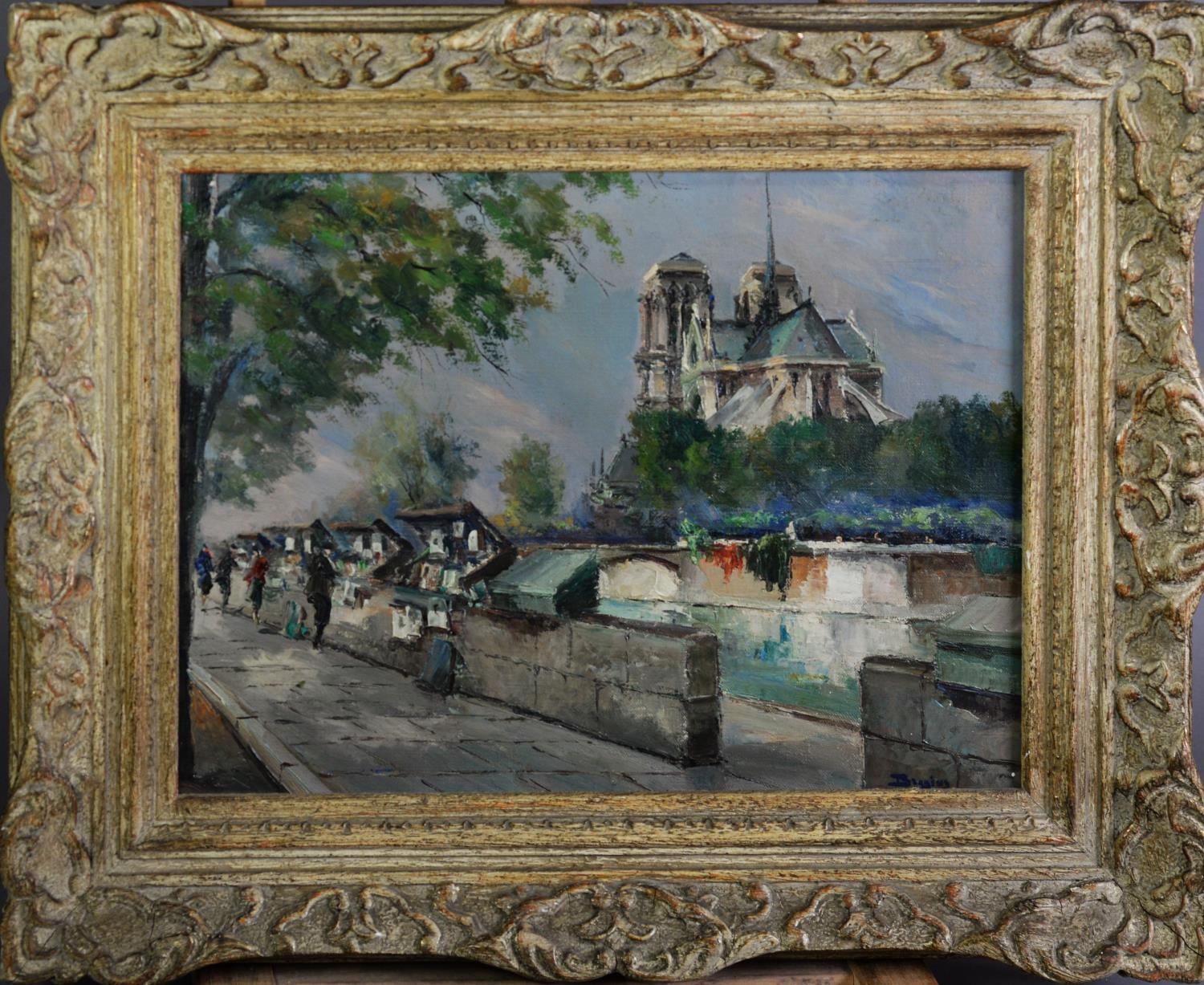 JULIEN BROSIUS (1917-2004) OIL ON CANVAS ‘La Ruais a Notre Dame’ Signed, titled to canvas verso - Image 2 of 2