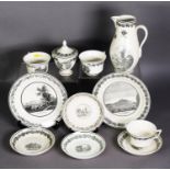 11 ITEMS OF EARLY 19th CENTURY ZELL (Germany) CREAM WARE, viz a coffee pot (minus cover); sucrier