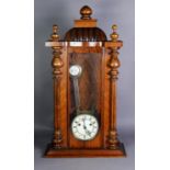 EARLY TWENTIETH CENTURY WALNUT CASED VIENNA STYLE WALL CLOCK, of typical form with two part Roman