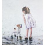 KEITH PROCTOR (b.1961) ARTIST SIGNED LIMITED EDITION COLOUR PRINT ‘Puppy Love’, (141/195), with