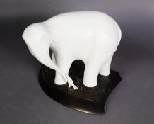 ADAM BARSBY (b.1969), ltd. ed. cold cast sculpture 'Love's Journey III' of a white elephant,