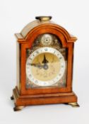 GEORGIAN STYLE ELLIOTT MAHOGANY SMALL MANTLE OR DRESSING TABLE CLOCK, with Roman dial and Tempus