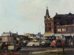 GORDON RADFORD (1936-2015) OIL ON BOARD ‘Manchester Road, Newton Heath’ Signed, titled verso 11 ½” x