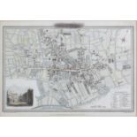 CHARLES ST CLARE 1818 ENGLISH CIVIL WAR INTEREST ENGRAVED MAP and PLAN of the Town of PRESTON with