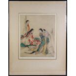 ELYSE ASHE LORD (1900-1971), hand-coloured drypoint etching ‘The New Baby’, signed and numbered 26/