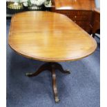 REPRODUCTION MAHOGANY TWIN PILLAR DINING TABLE, WITH ADDITIONAL LEAF, AND SET OF EIGHT (6+2)