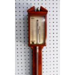ORTELLI & Co, MACCLESFIELD, NINETEENTH CENTURY MAHOGANY STICK BAROMETER, the engraved silvered scale