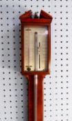 ORTELLI & Co, MACCLESFIELD, NINETEENTH CENTURY MAHOGANY STICK BAROMETER, the engraved silvered scale