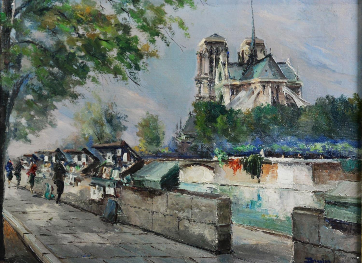 JULIEN BROSIUS (1917-2004) OIL ON CANVAS ‘La Ruais a Notre Dame’ Signed, titled to canvas verso