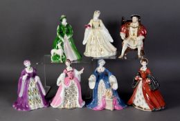 WEDGWOOD FOR COMPTON & WOODHOUSE LIMITED EDITION PORCELAIN FIGURES HENRY VIII AND SIX WIVES,