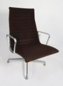 CHARLES AND RAY EAMES FOR HERMAN MILLAR, 938-139 ALUMINIUM GROUP LOUNGE ARMCHAIR, the ribbed back