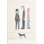 L. S. LOWRY (1887 - 1976) ARTIST SIGNED LIMITED EDITION COLOUR PRINT Three Men and a Cat An