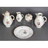 FIVE ITEMS OF POST-WAR NYMPHENBURG PORCELAIN, viz two coffee pots (one cover only); a cream jug;