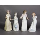 FOUR NAO PORCELAIN FIGURES OF YOUNG LADIES, including: ‘SWEET NATURE’, boxed and another with