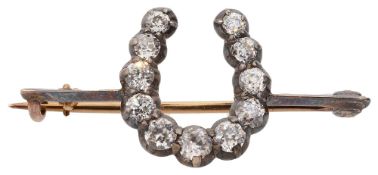 A Victorian diamond-set horseshoe brooch