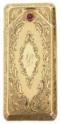 A lady's early 20th century Continental gold match case