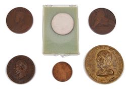 A collection of six 19th century and later exhibition medals