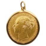 A Victorian full sovereign pendant mount