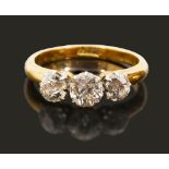 A Victorian diamond three stone ring
