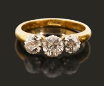 A Victorian diamond three stone ring