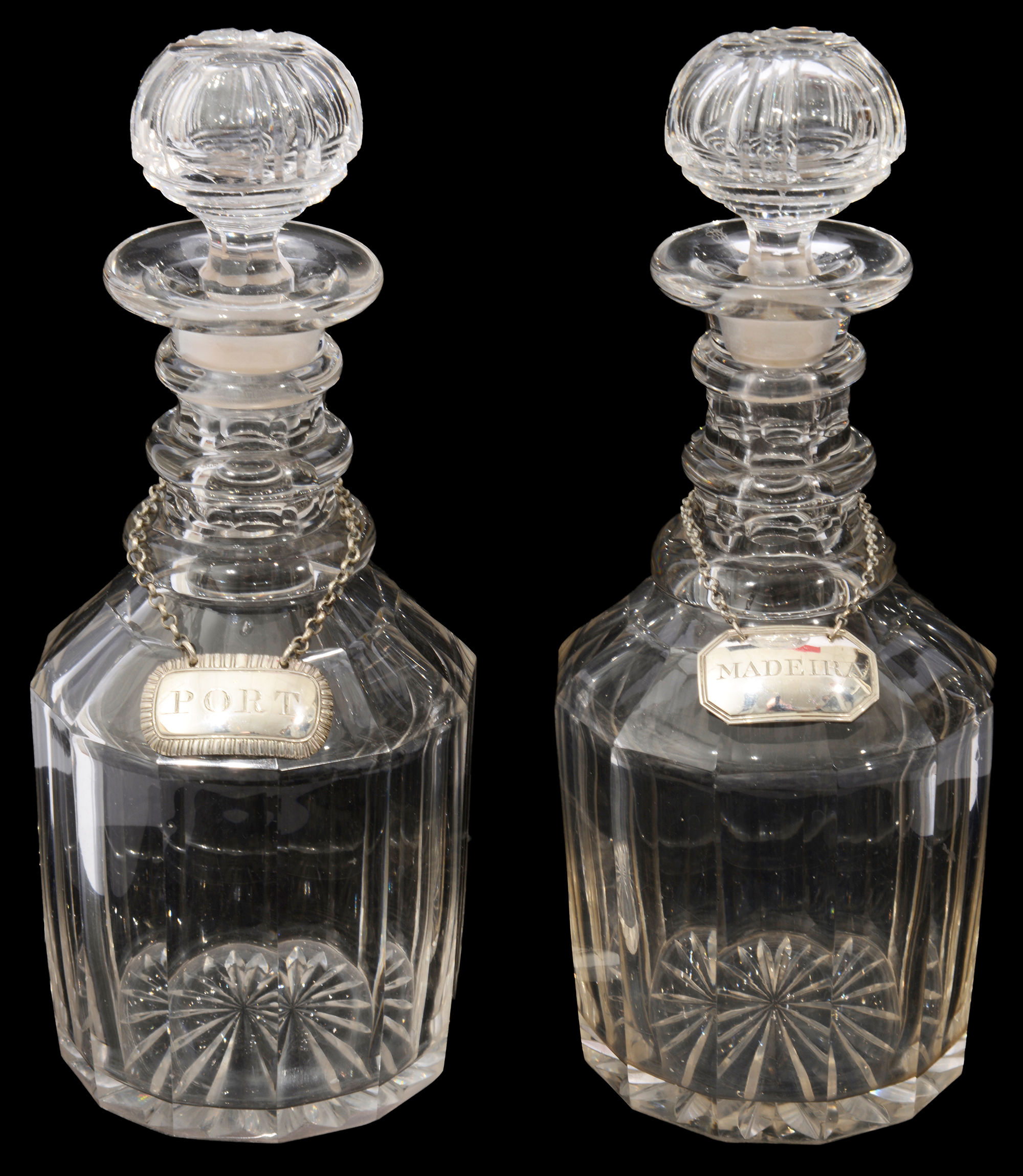 A matched pair of 19th century decanters