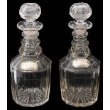 A matched pair of 19th century decanters