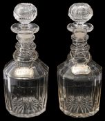 A matched pair of 19th century decanters