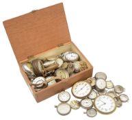 A collection of mostly silver cased silver pocket watches a/f