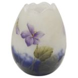 A small Daum Nancy cameo glass 'Violet' vase