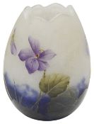 A small Daum Nancy cameo glass 'Violet' vase