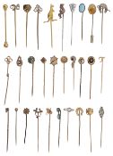 A collection of stick pins,