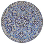 A large 19th century Multan faience pottery charger