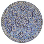 A large 19th century Multan faience pottery charger