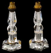 A pair of French Sevres Cristal table lamps