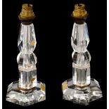 A pair of French Sevres Cristal table lamps