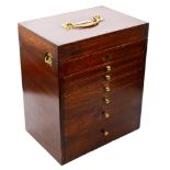 An Edwardian dentists mahogany field tool chest