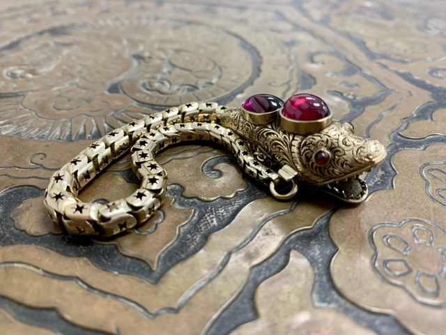 A mid Victorian garnet and yellow gold 'snake' bracelet - Image 3 of 3