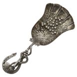 A Victorian silver caddy spoon, Birmingham, 1869