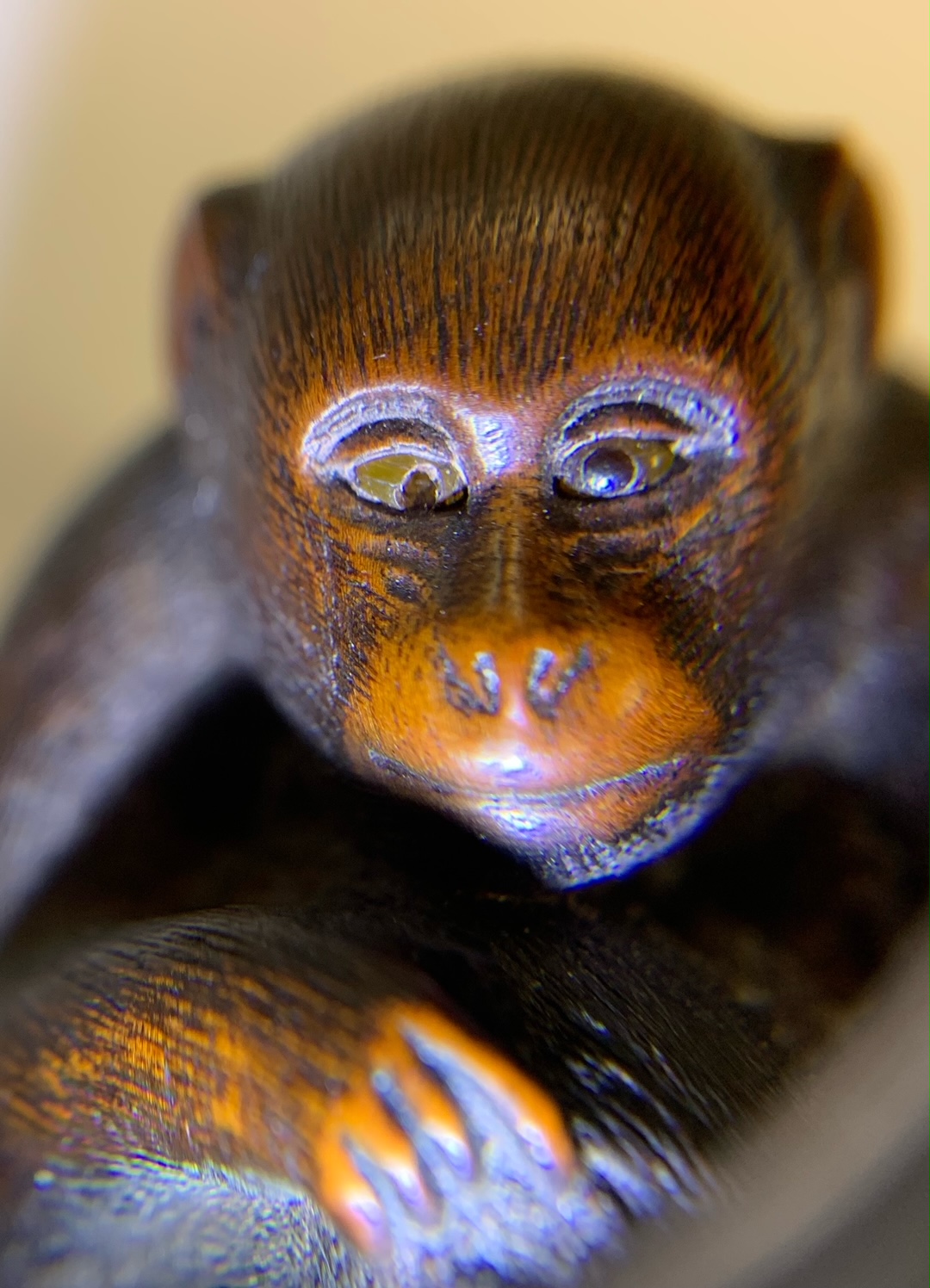 A Japanese Meiji carved wood netsuke of a monkey and young signed - Image 16 of 19