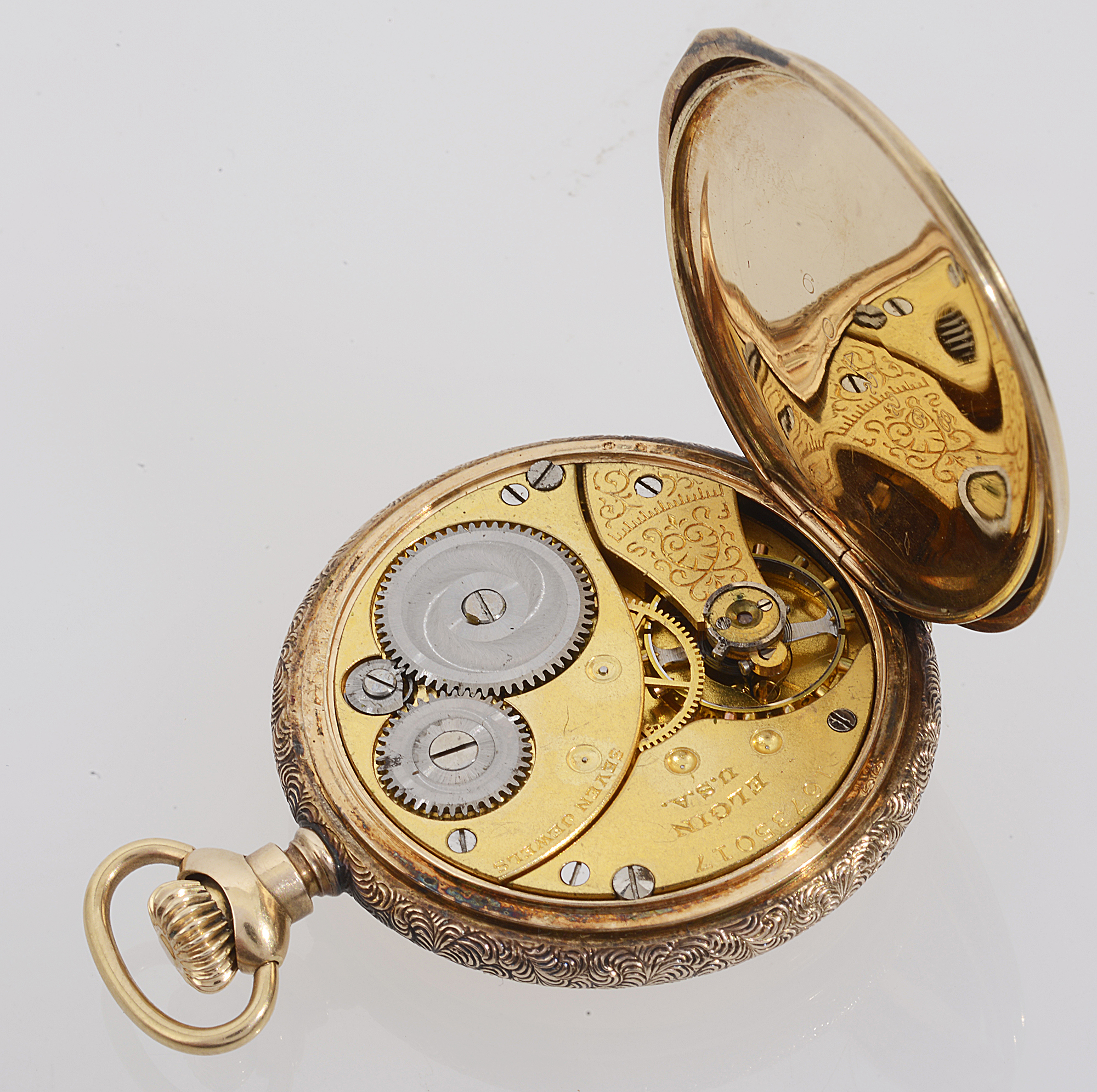 A full hunter keyless wound pocket watch by Elgin - Image 3 of 3