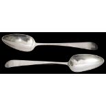 A pair of George III Irish silver Celtic point tablespoons