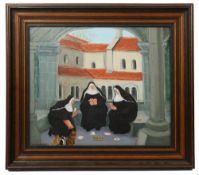 Margaret Loxton 'Crib in the Convent' oil on board