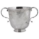A Queen Anne silver two handled cup