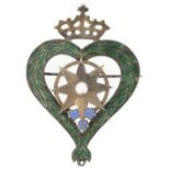 A Victorian 'Star of Snowdoun' enamel and pearl brooch, c. 1859,