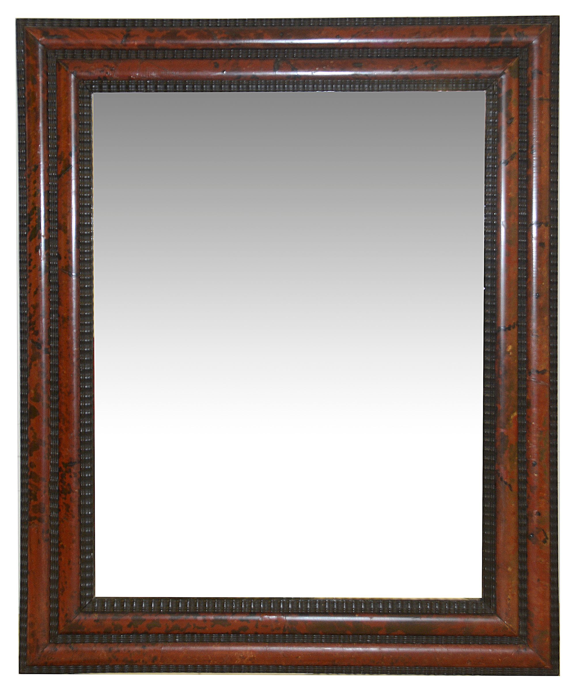 A late 19th century faux tortoiseshell wall mirror