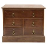 A late Victorian mahogany table top chest of drawers